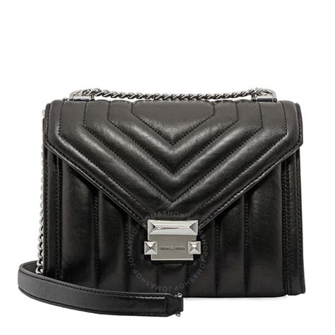 michael kors whitney black and white|michael kors quilted leather handbags.